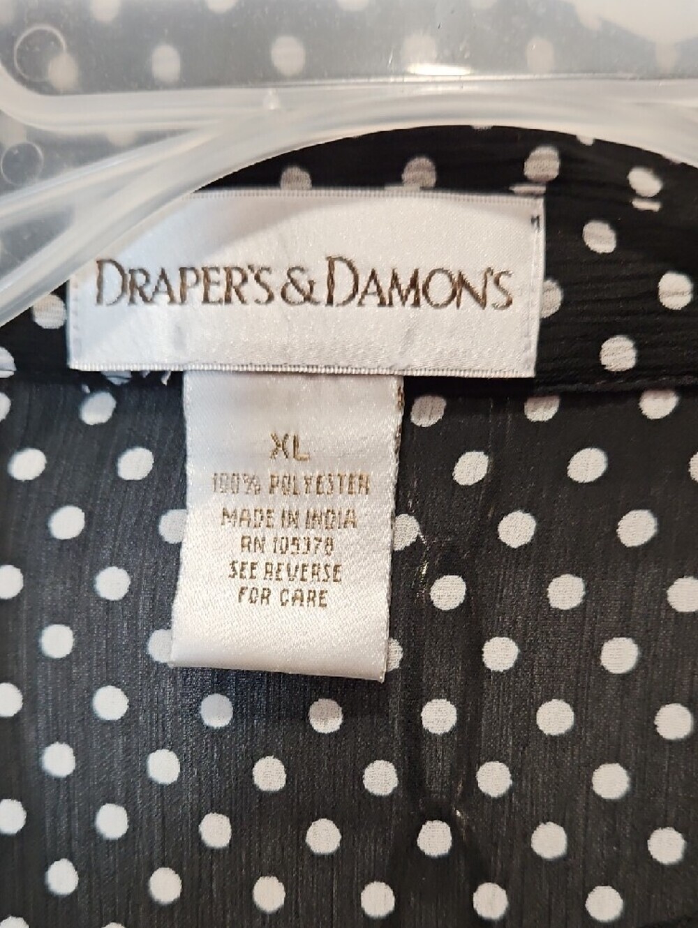 Black & White Polka Dot Button-Down Shirt - Picture 2 of 4